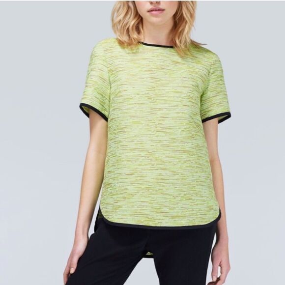 Wilfred Aritzia Palais Neon Green Yellow Textured T-Shirt Top - Picture 1 of 15